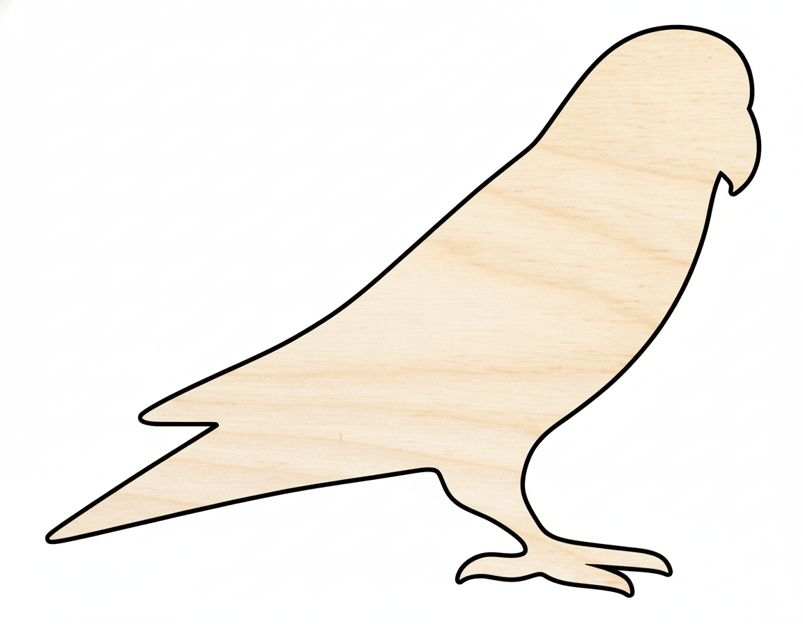 Wood Bird Shape – Laser Cut Wood Craft Pieces Up to 46" Size Blank Door Hanger Wooden Cutout Cut Outs - Unfinished - NameSigns.com