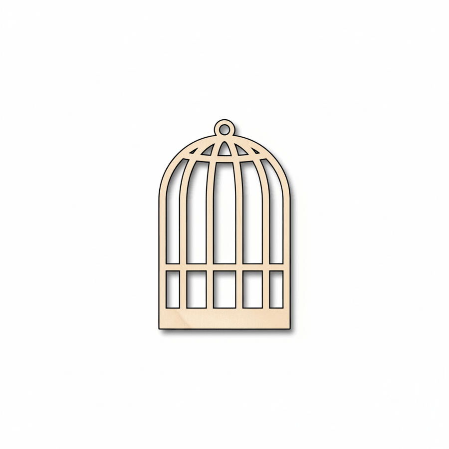 Wood Birdcage - Baltic Birch Plywood Craft Shape | Laser Cut Art Blank Door Hanger Wooden Cutout Cut Outs - Unfinished - NameSigns.com