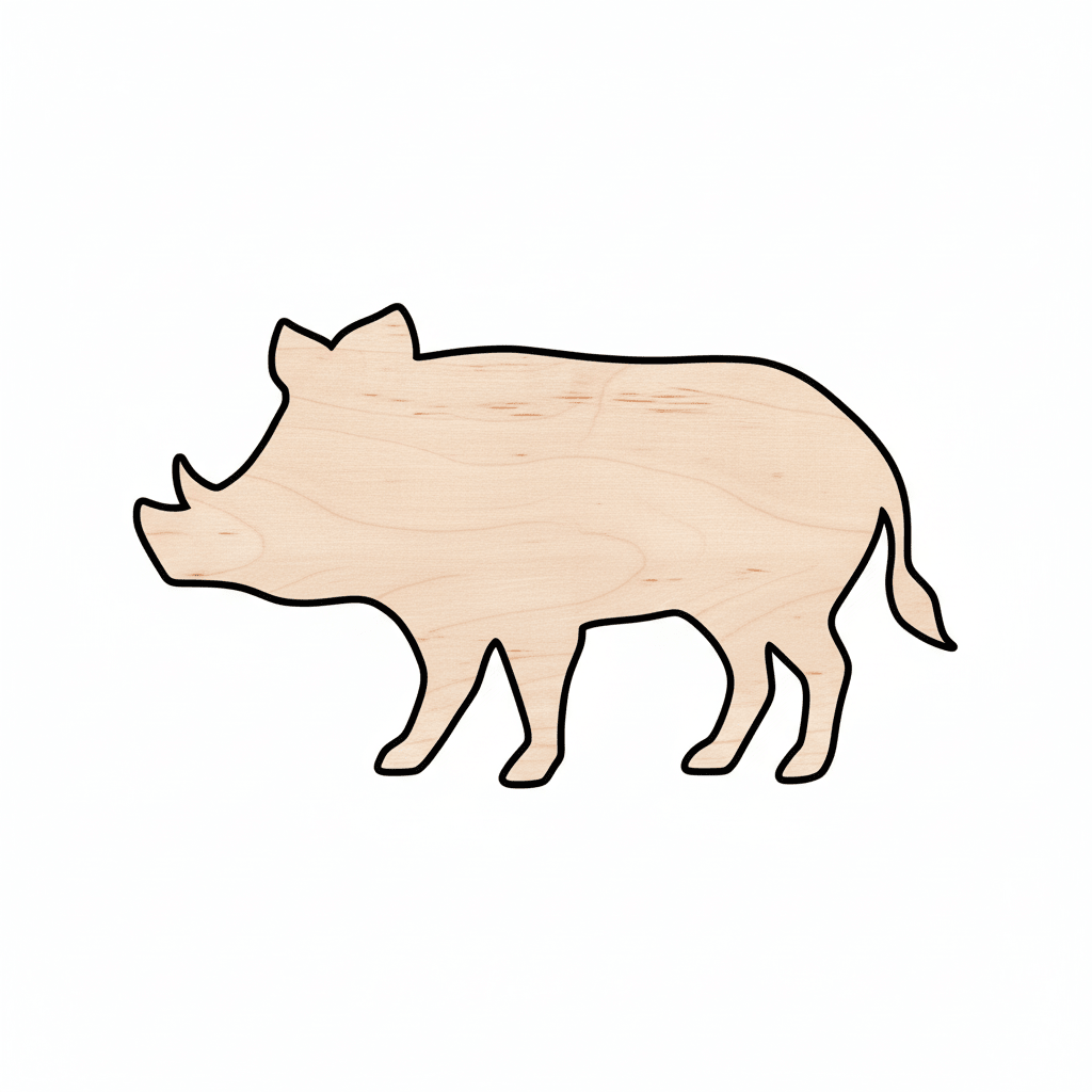 Unfinished Wood Shape Cut Out Unfinished Wood Boar Pig Shape - Animal ...