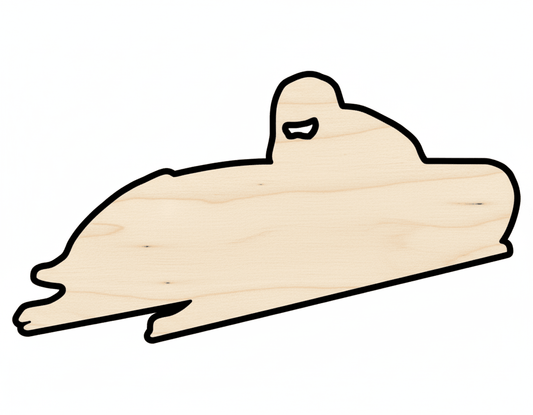 Wood Bobsled Shape DIY Craft Cutout Blank Door Hanger Wooden Cutout Cut Outs - Unfinished - NameSigns.com