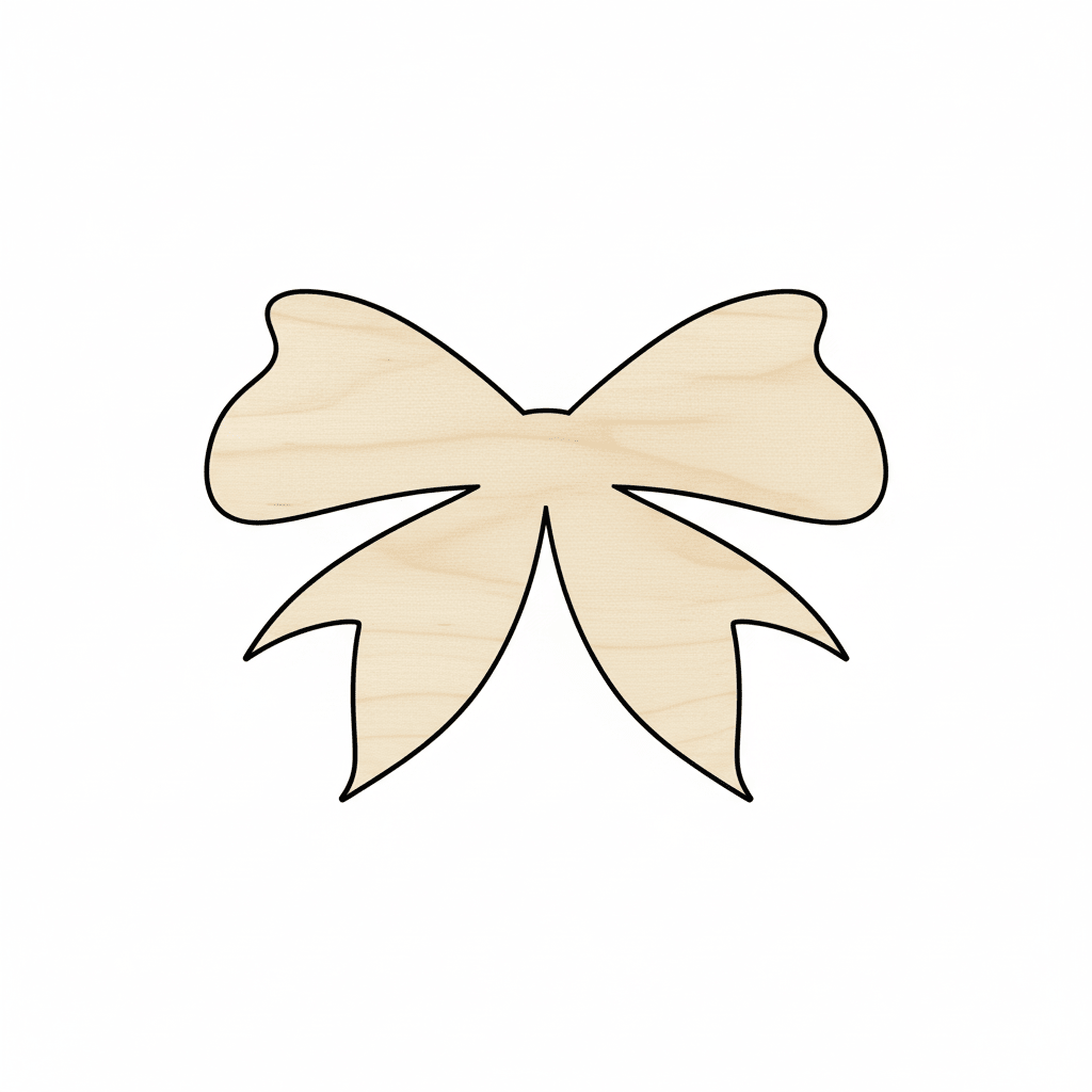 Wood Bow – Laser Cut Wood Craft Shapes | Birch Plywood Decor Blank Door Hanger Wooden Cutout Cut Outs - Unfinished - NameSigns.com