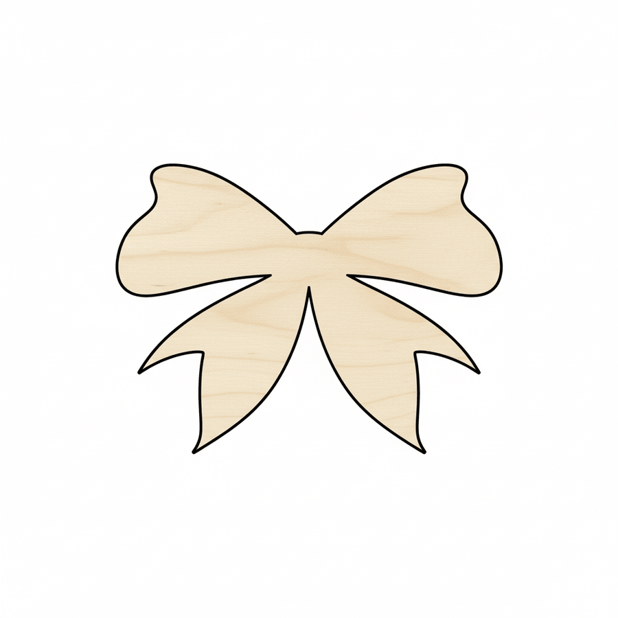 Wood Bow – Laser Cut Wood Craft Shapes | Birch Plywood Decor Blank Door Hanger Wooden Cutout Cut Outs - Unfinished - NameSigns.com