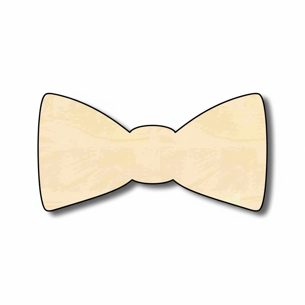 Wood Bow Tie – Custom Wood Shapes | Baltic Birch Plywood Craft Blank Door Hanger Wooden Cutout Cut Outs - Unfinished - NameSigns.com
