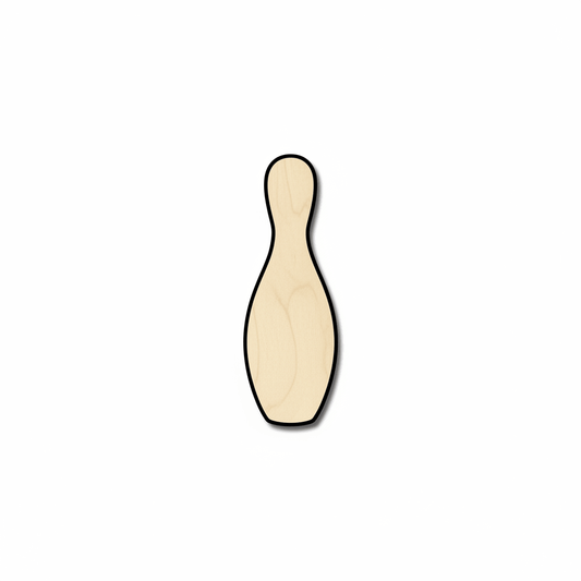 Wood Bowling Pin – Baltic Birch Plywood Craft Shape | Laser Cut Art Blank Door Hanger Wooden Cutout Cut Outs - Unfinished - NameSigns.com