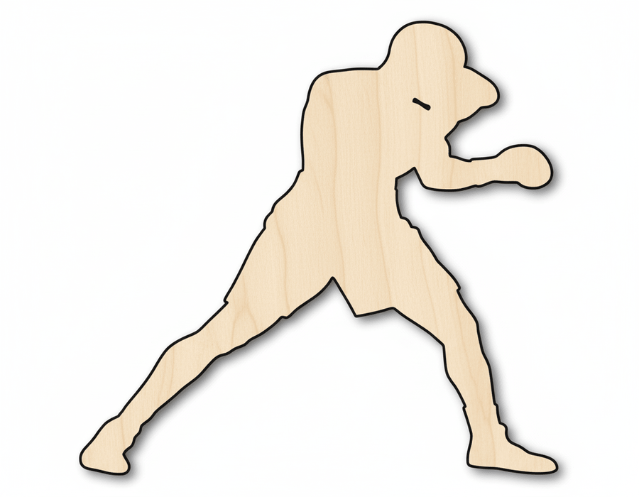 Wood Boxer Shape DIY Craft Cutout Blank Door Hanger Wooden Cutout Cut Outs - Unfinished - NameSigns.com