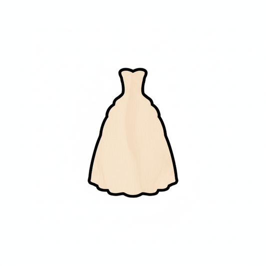 Wood Bride Gown Shape - Wood Crafts | DIY Wedding Decor Cutouts Blank Door Hanger Wooden Cutout Cut Outs - Unfinished - NameSigns.com