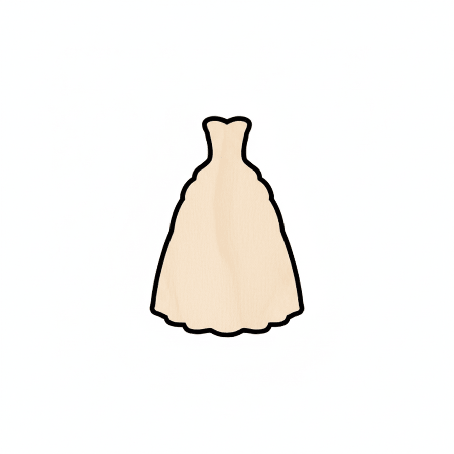 Wood Bride Gown Shape - Wood Crafts | DIY Wedding Decor Cutouts Blank Door Hanger Wooden Cutout Cut Outs - Unfinished - NameSigns.com