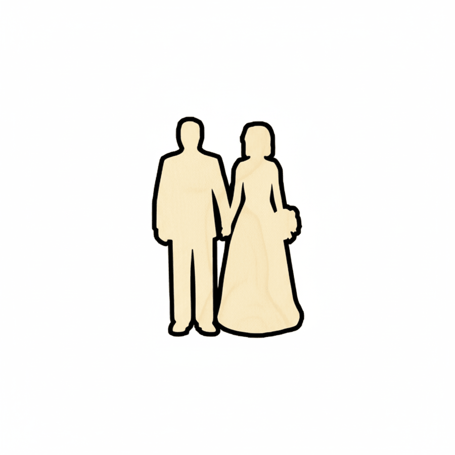 Wood Bride Groom - Wedding Craft Supplies | DIY Wooden Shapes Up to 24" Blank Door Hanger Wooden Cutout Cut Outs - Unfinished - NameSigns.com