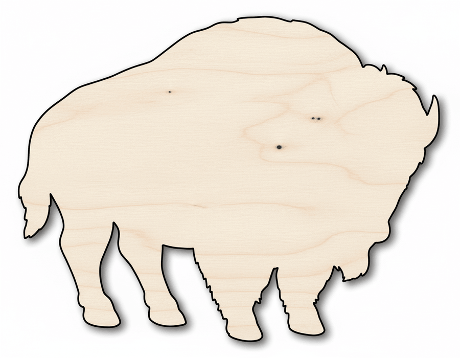 Wood Buffalo Silhouette | Bison Cutout for DIY Native American Craft Blank Door Hanger Wooden Cutout Cut Outs - Unfinished - NameSigns.com