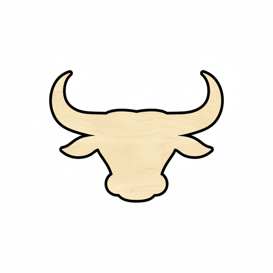 Wood Bull Head - Rustic DIY Craft Cutout | 46" Wall Decor Blank Door Hanger Wooden Cutout Cut Outs - Unfinished - NameSigns.com