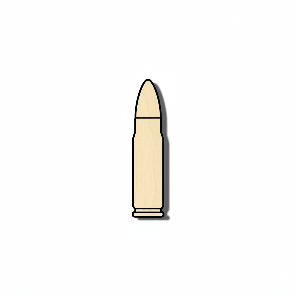 Wood Bullet Shape – Baltic Birch Plywood Laser Cut Wood Craft Supplies Blank Door Hanger Wooden Cutout Cut Outs - Unfinished - NameSigns.com