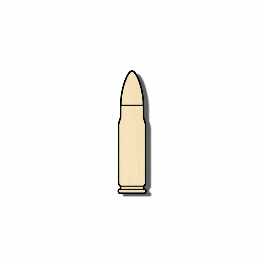 Wood Bullet Shape – Baltic Birch Plywood Laser Cut Wood Craft Supplies Blank Door Hanger Wooden Cutout Cut Outs - Unfinished - NameSigns.com