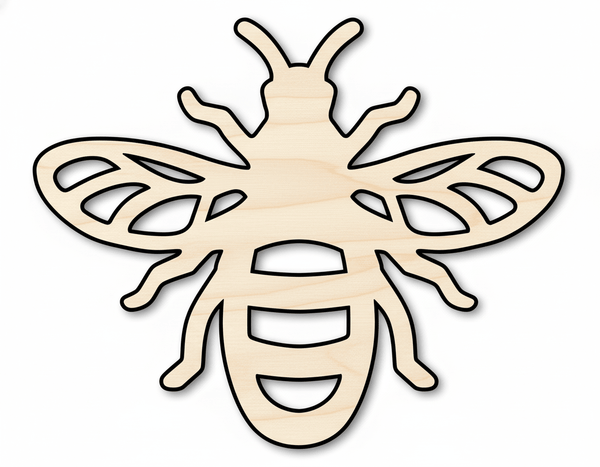 Unfinished Wood Shape Cut Out Unfinished Wood Bumble Bee - Laser Cut ...