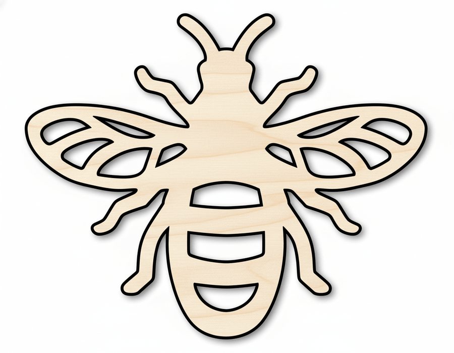 Wood Bumble Bee – Laser Cut Wooden Bee Shape on Baltic Birch Plywood Blank Door Hanger Wooden Cutout Cut Outs - Unfinished - NameSigns.com