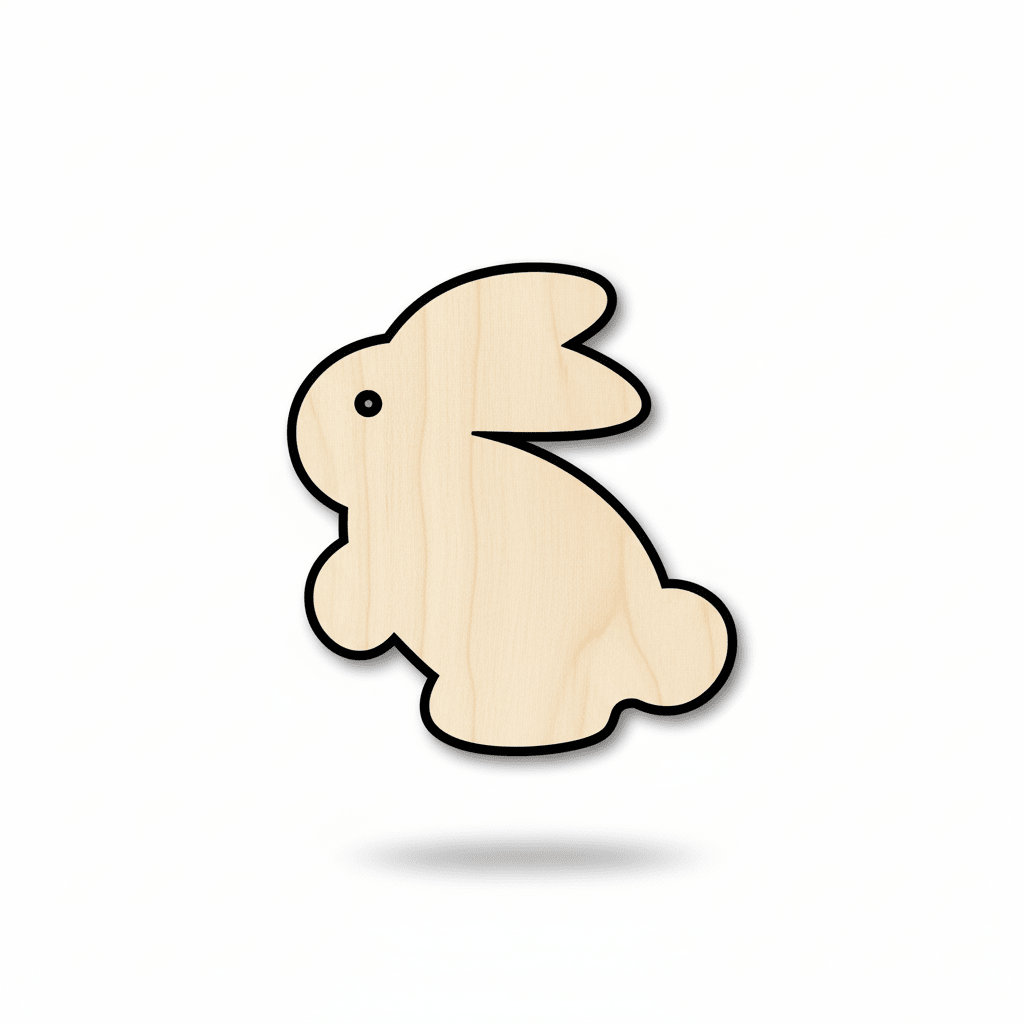 Wood Bunny – Baltic Birch Plywood Craft Shape | DIY Wooden Easter Decoration Blank Door Hanger Wooden Cutout Cut Outs - Unfinished - NameSigns.com