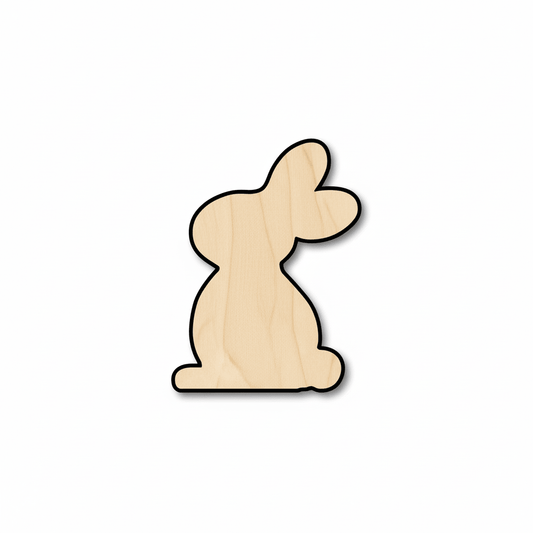 Wood Bunny – Baltic Birch Plywood Craft Shapes | Laser Cut, Sanded Finish Blank Door Hanger Wooden Cutout Cut Outs - Unfinished - NameSigns.com