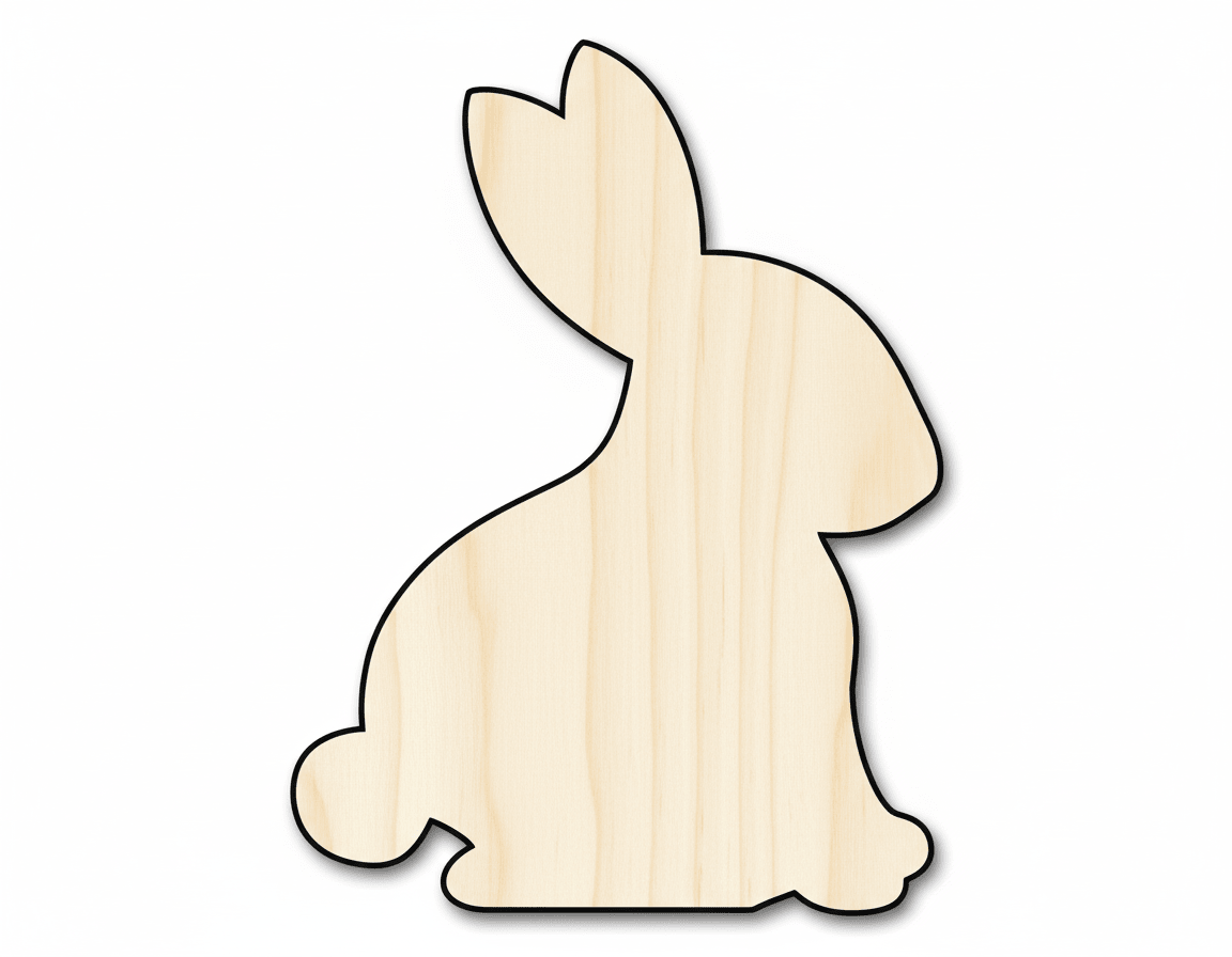 Wood Bunny - Baltic Birch Plywood DIY Garden Craft Shape 46" Blank Door Hanger Wooden Cutout Cut Outs - Unfinished - NameSigns.com