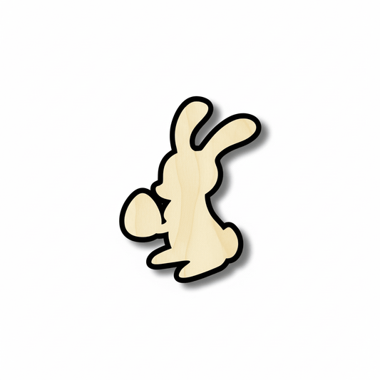 Wood Bunny – Baltic Birch Plywood Easter Bunny Cutout | DIY Craft Shape Blank Door Hanger Wooden Cutout Cut Outs - Unfinished - NameSigns.com