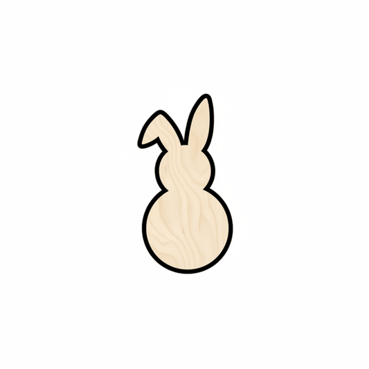 Wood Bunny - Baltic Birch Plywood Easter Bunny Silhouette Craft Blank Blank Door Hanger Wooden Cutout Cut Outs - Unfinished - NameSigns.com