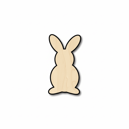 Wood Bunny – Baltic Birch Plywood Easter Bunny Silhouette Craft Shape Blank Door Hanger Wooden Cutout Cut Outs - Unfinished - NameSigns.com