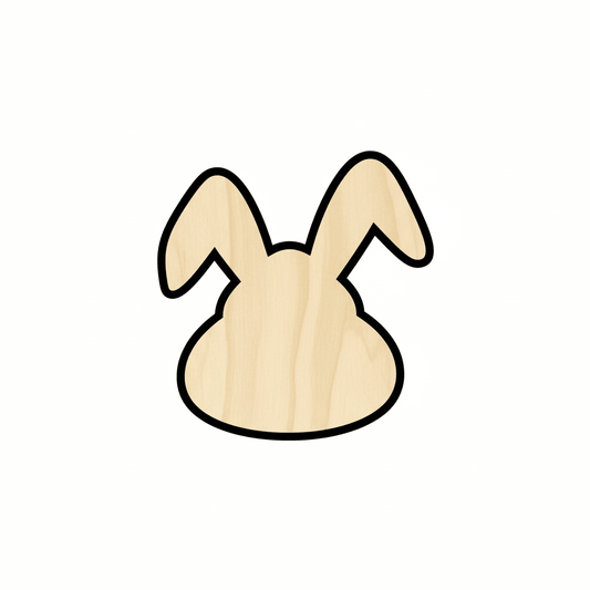Wood Bunny - Baltic Birch Plywood Easter Bunny Silhouette | Laser Cut Wood Art Blank Door Hanger Wooden Cutout Cut Outs - Unfinished - NameSigns.com