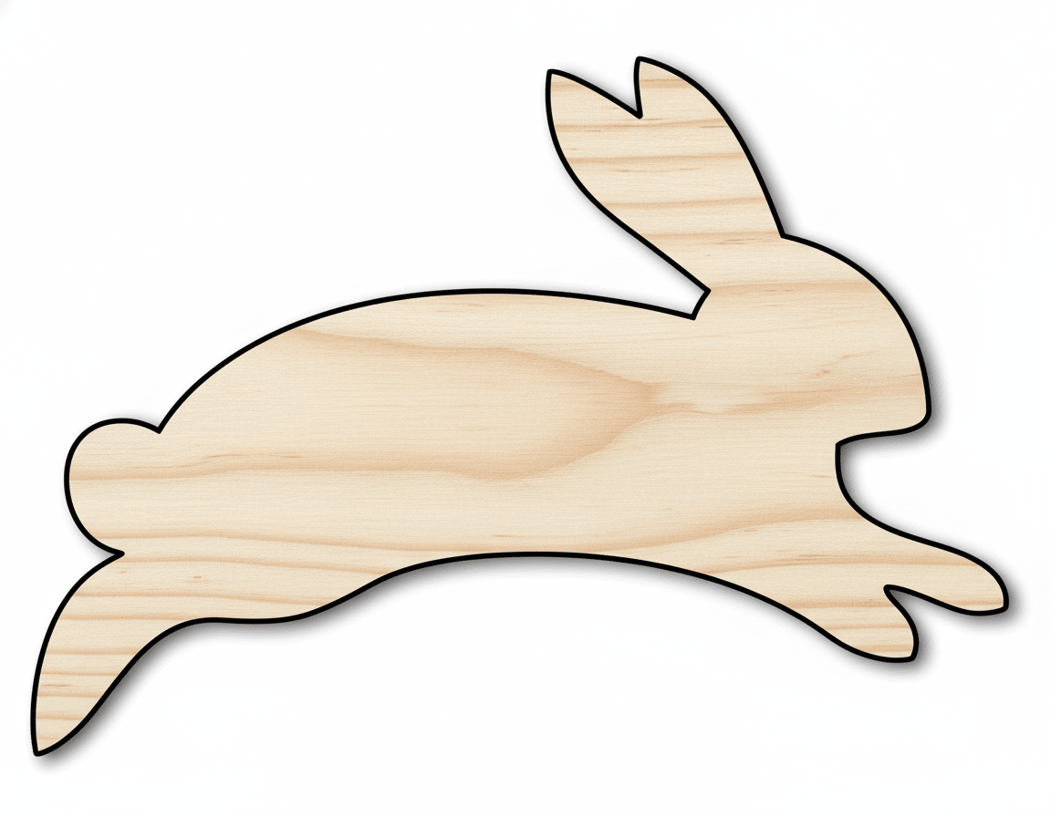 Wood Bunny | DIY Wood Crafts Shape For Kids Easter Project Blank Door Hanger Wooden Cutout Cut Outs - Unfinished - NameSigns.com