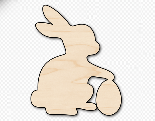 Wood Bunny – DIY Wooden Animal Figures | Baltic Birch Plywood Craft Blank Door Hanger Wooden Cutout Cut Outs - Unfinished - NameSigns.com