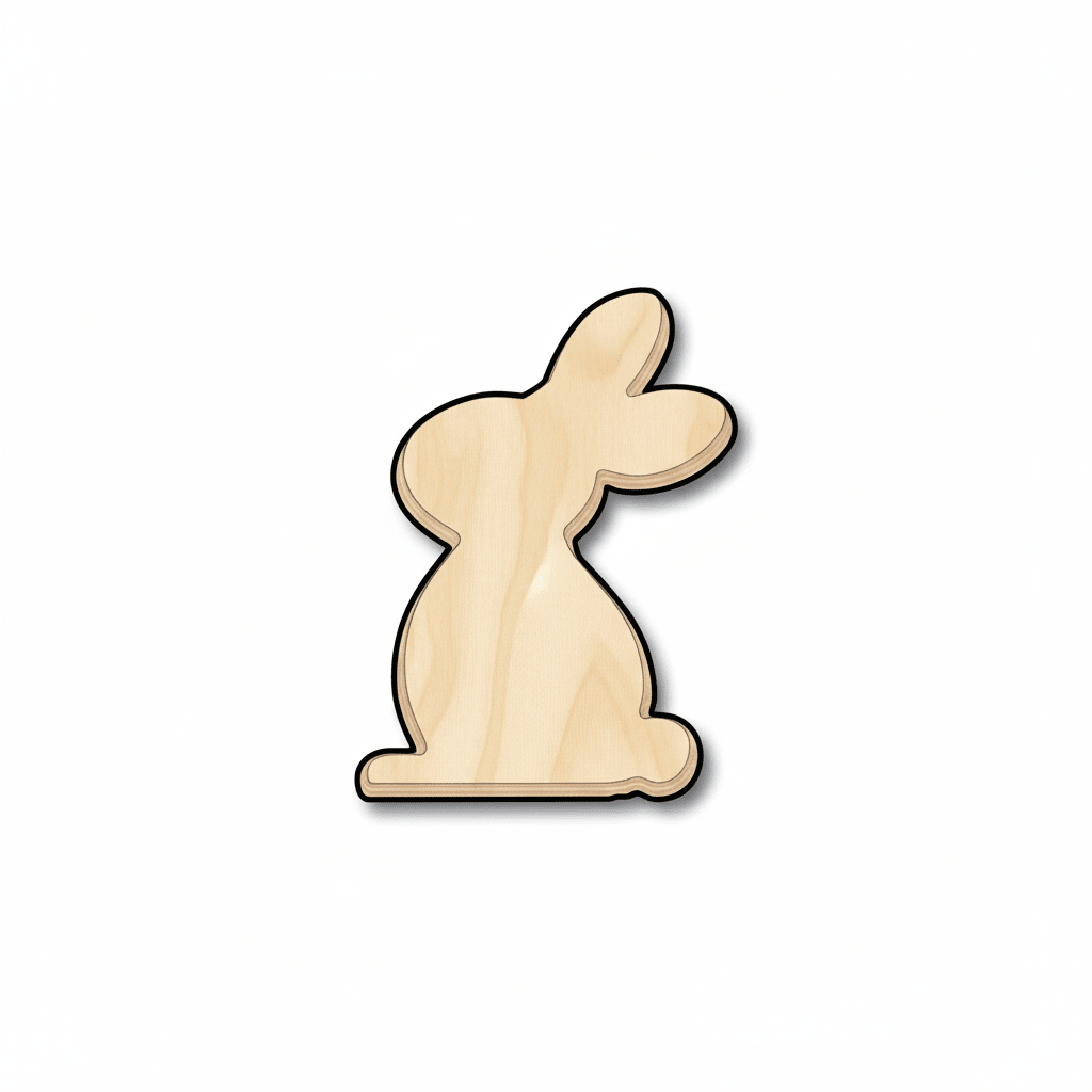 Wood Bunny – DIY Wooden Bunny Craft Project Up to 46" Shape Blank Door Hanger Wooden Cutout Cut Outs - Unfinished - NameSigns.com