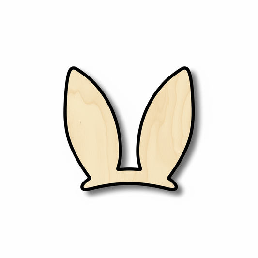 Wood Bunny Ears | Baltic Birch Plywood Natural Wood Shapes - DIY Cutouts Blank Door Hanger Wooden Cutout Cut Outs - Unfinished - NameSigns.com
