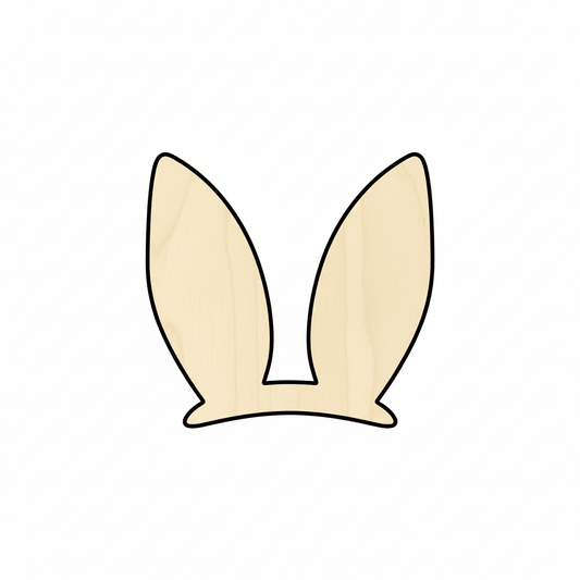 Wood Bunny Ears – DIY Wooden Easter Craft Shapes Up to 46" Blank Door Hanger Wooden Cutout Cut Outs - Unfinished - NameSigns.com