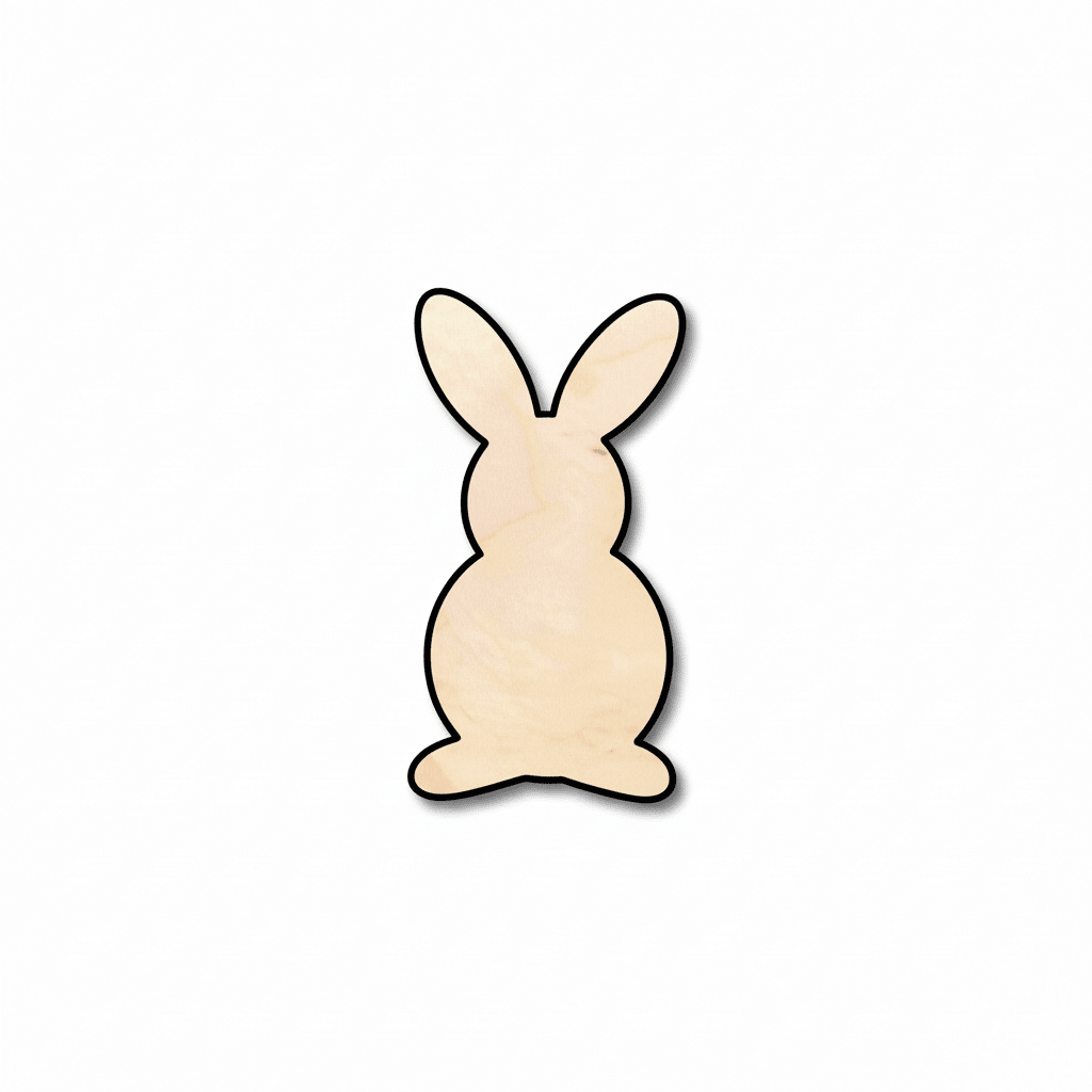 Wood Bunny – Easter Bunny Silhouette Wooden Craft Shapes Up to 46" Blank Door Hanger Wooden Cutout Cut Outs - Unfinished - NameSigns.com