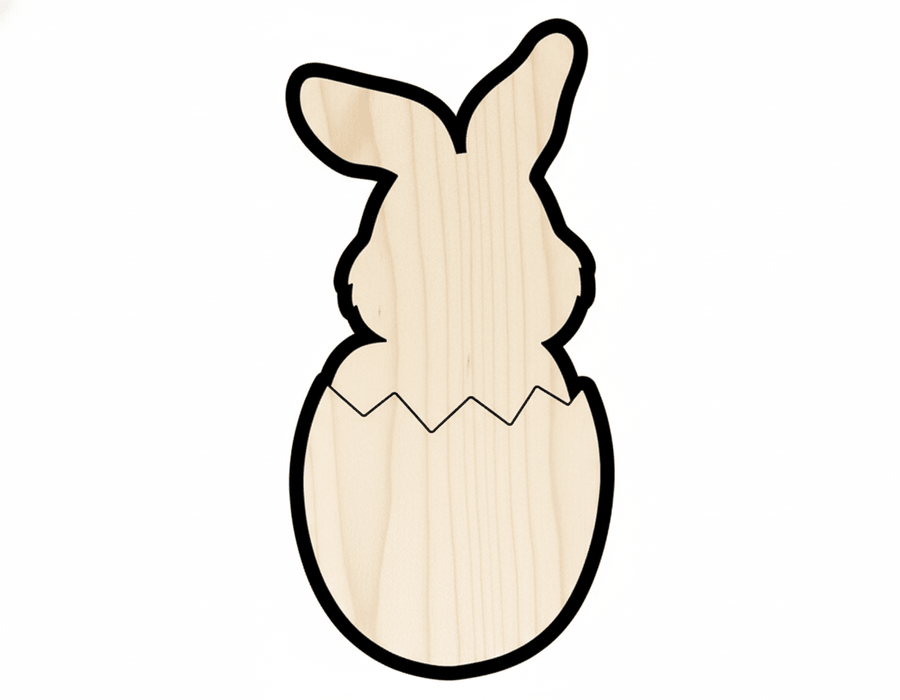 Wood Bunny – Large Baltic Birch Wood Craft Cutout | Paintable DIY Shape Blank Door Hanger Wooden Cutout Cut Outs - Unfinished - NameSigns.com