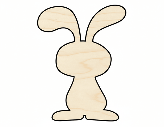 Wood Bunny - Large Paintable Wood Craft Cutout 46" DIY Shape Blank Door Hanger Wooden Cutout Cut Outs - Unfinished - NameSigns.com