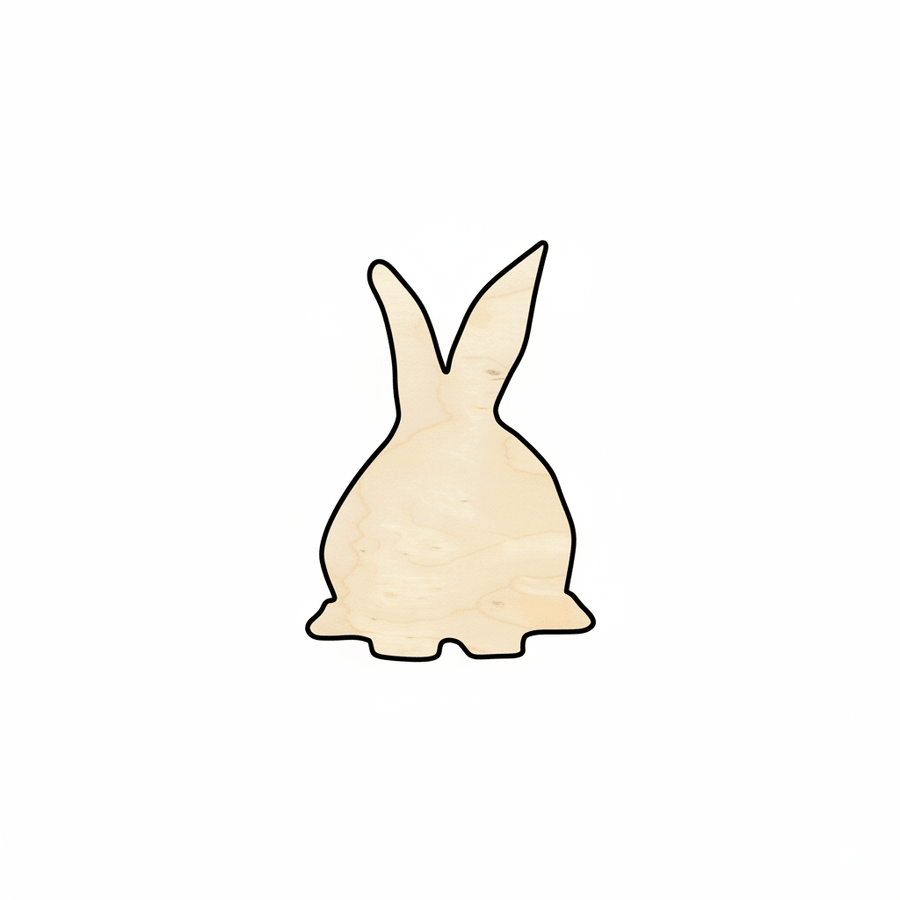 Wood Bunny - Laser Cut Silhouette Decor Up to 46" | DIY Wood Projects Blank Door Hanger Wooden Cutout Cut Outs - Unfinished - NameSigns.com