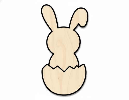 Wood Bunny | Laser Cut Wood Art | Handmade Craft Supplies & Birch Shapes Blank Door Hanger Wooden Cutout Cut Outs - Unfinished - NameSigns.com