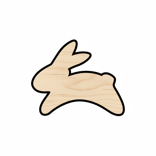 Wood Bunny – Natural Wood Craft Shape | DIY Wooden Bunny Project Blank Door Hanger Wooden Cutout Cut Outs - Unfinished - NameSigns.com