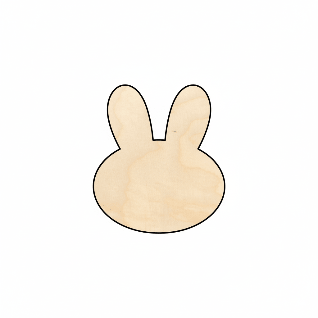 Wood Bunny – Natural Wood Shapes for DIY Craft Projects Supplies Blank Door Hanger Wooden Cutout Cut Outs - Unfinished - NameSigns.com
