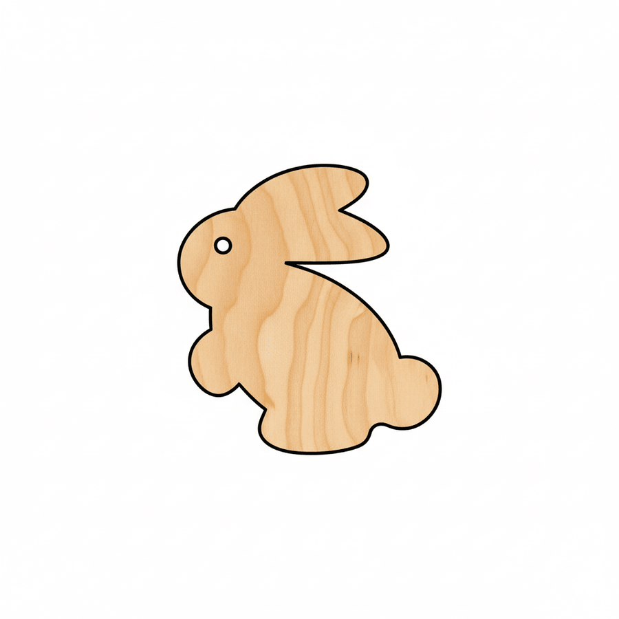 Wood Bunny – Paintable Easter Decoration | DIY Wooden Craft Shape 46" Blank Door Hanger Wooden Cutout Cut Outs - Unfinished - NameSigns.com