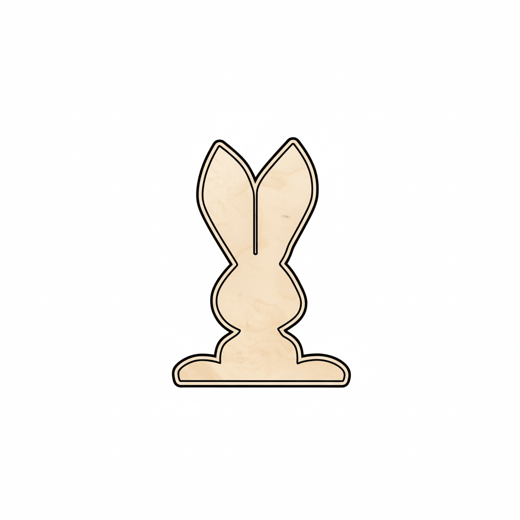 Wood Bunny – Paintable Wood Craft Shapes for DIY Projects Up to 46" Blank Door Hanger Wooden Cutout Cut Outs - Unfinished - NameSigns.com