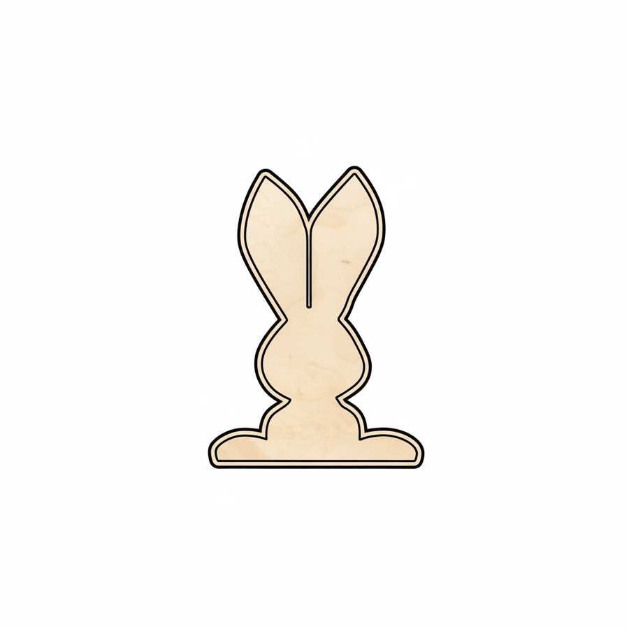Wood Bunny – Paintable Wood Craft Shapes for DIY Projects Up to 46" Blank Door Hanger Wooden Cutout Cut Outs - Unfinished - NameSigns.com