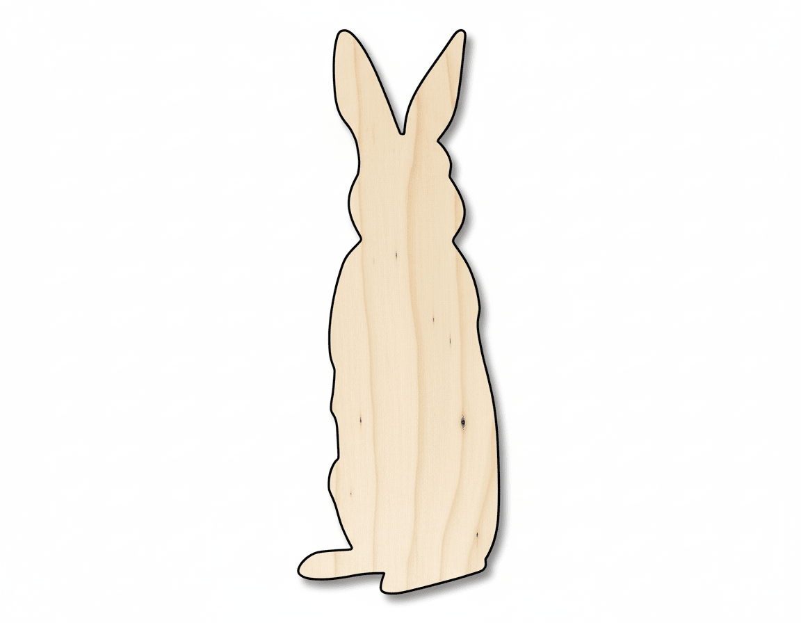 Wood Bunny – Standing 46" Paintable Wooden Craft Shape for Easter Decor Blank Door Hanger Wooden Cutout Cut Outs - Unfinished - NameSigns.com