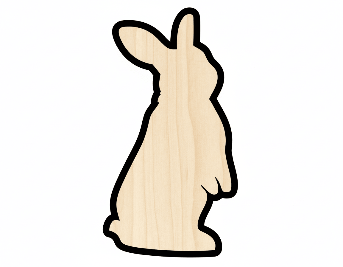 Wood Bunny - Standing Wood Bunny Shape Up to 46" | DIY Easter Craft Project Blank Door Hanger Wooden Cutout Cut Outs - Unfinished - NameSigns.com