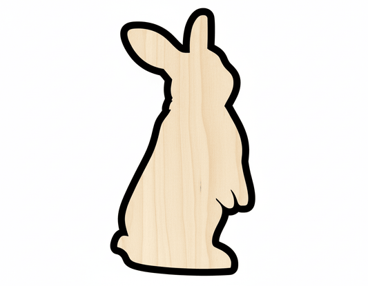 Wood Bunny - Standing Wood Bunny Shape Up to 46" | DIY Easter Craft Project Blank Door Hanger Wooden Cutout Cut Outs - Unfinished - NameSigns.com