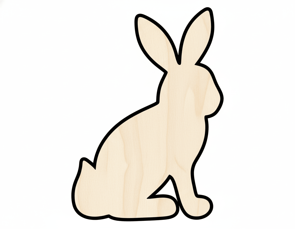 Wood Bunny - Wooden Bunny Cutout Up To 46" | DIY Wood Craft Shapes Blank Door Hanger Wooden Cutout Cut Outs - Unfinished - NameSigns.com