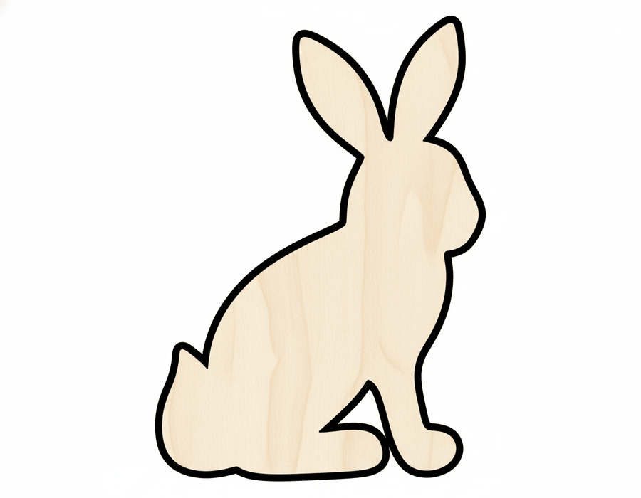 Wood Bunny - Wooden Bunny Cutout Up To 46" | DIY Wood Craft Shapes Blank Door Hanger Wooden Cutout Cut Outs - Unfinished - NameSigns.com