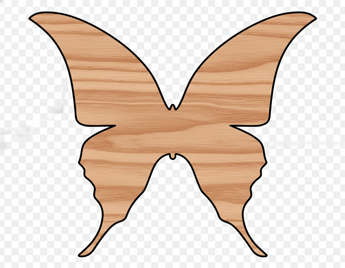 Wood Butterfly | Baltic Birch Plywood Cutout for DIY Crafts Blank Door Hanger Wooden Cutout Cut Outs - Unfinished - NameSigns.com