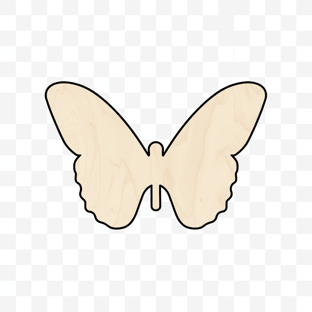 Wood Butterfly - Handmade Wooden Decor | Natural Wood Silhouette 46" Blank Door Hanger Wooden Cutout Cut Outs - Unfinished - NameSigns.com