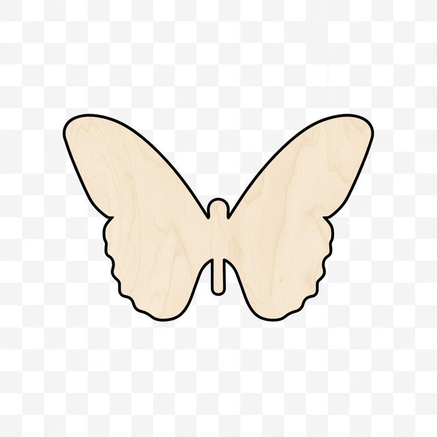 Wood Butterfly - Handmade Wooden Decor | Natural Wood Silhouette 46" Blank Door Hanger Wooden Cutout Cut Outs - Unfinished - NameSigns.com