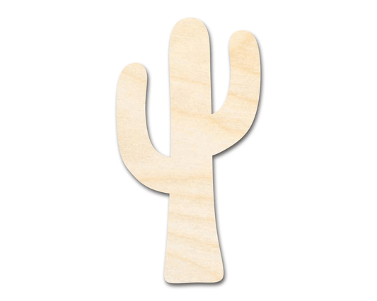 Wood Cactus – Large Wooden Cactus Decor | DIY Wood Craft Cutouts Blank Door Hanger Wooden Cutout Cut Outs - Unfinished - NameSigns.com