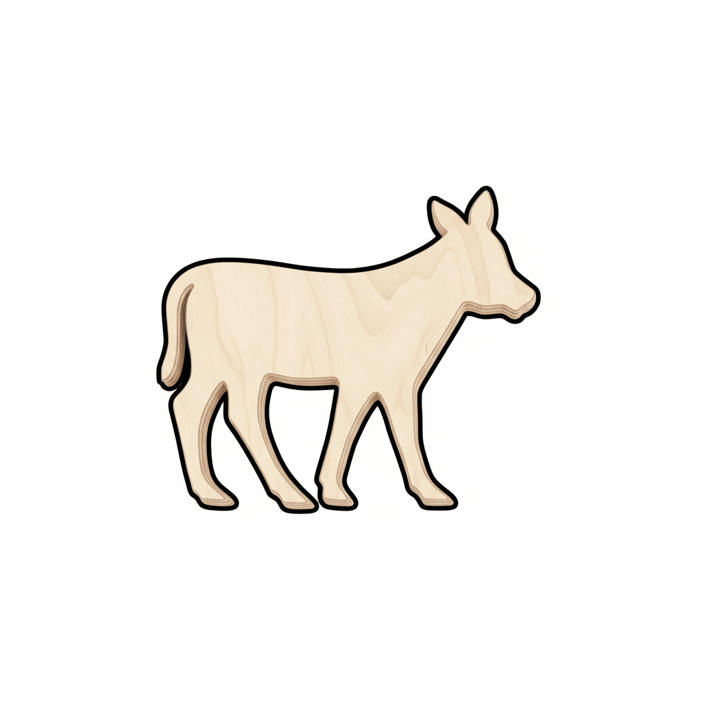 Wood Calf – Baltic Birch Plywood Animal Shape Up to 46" for DIY Crafts Blank Door Hanger Wooden Cutout Cut Outs - Unfinished - NameSigns.com